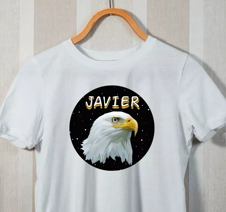 带有名字的几何动物鹰 t 恤 - TenStickers