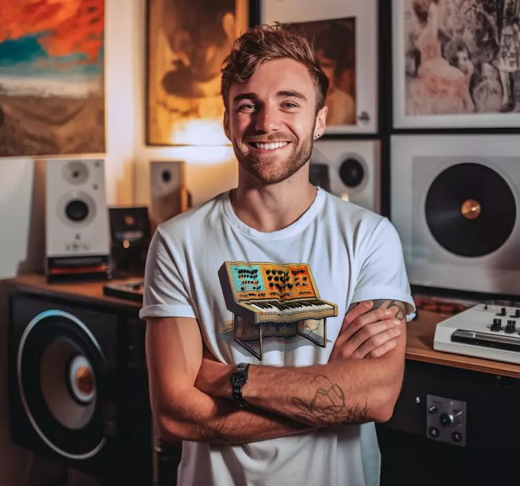 T恤衫 電子合成鍵盤復古 - TenStickers