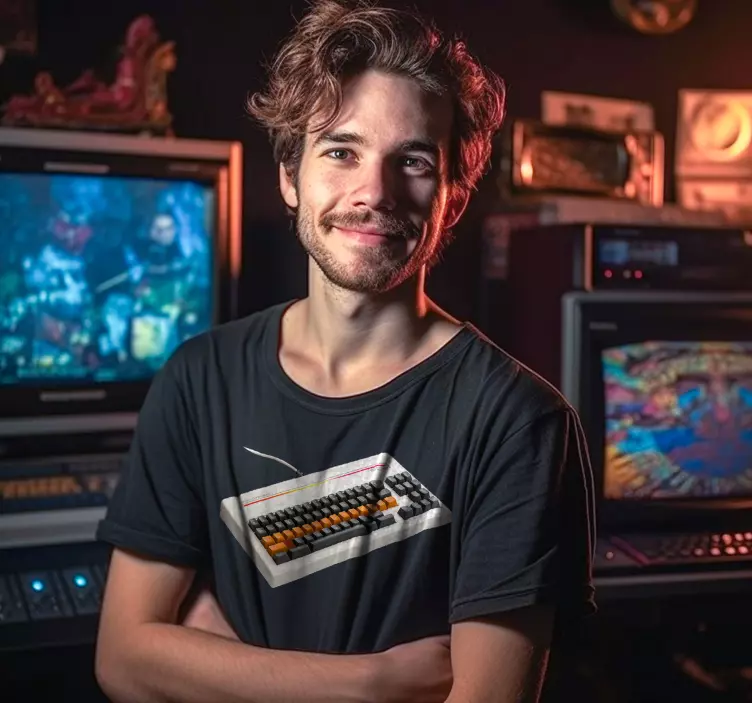 T恤衫 复古电脑键盘复古電腦鍵盤 - TenStickers