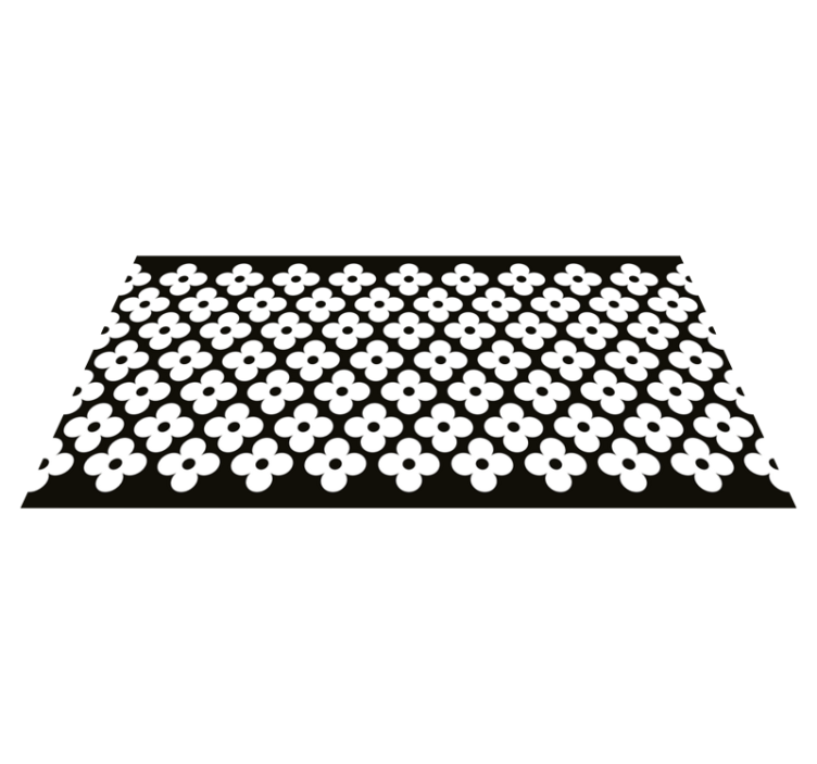 乙烯基地毯黑色简单花形状 - TenStickers