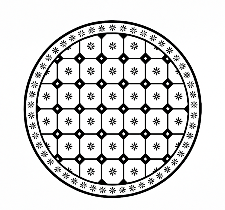 乙烯基地毯饭厅 黑白瓷砖图案 - TenStickers