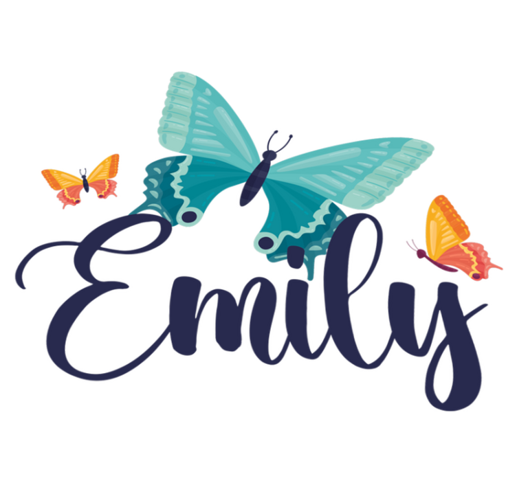 乙烯基地毯动物双色蝴蝶带名字 - TenStickers