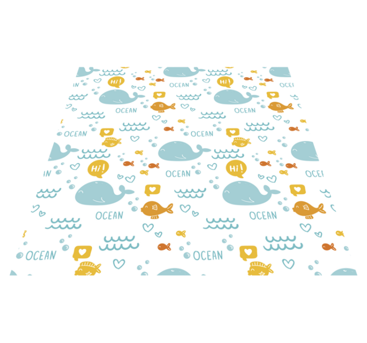 乙烯基地毯动物色彩丰富且愉悦的海洋家具 - TenStickers