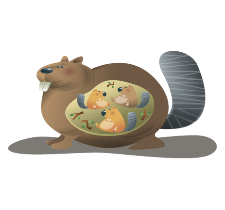 乙烯基地毯动物松鼠妈妈 - TenStickers