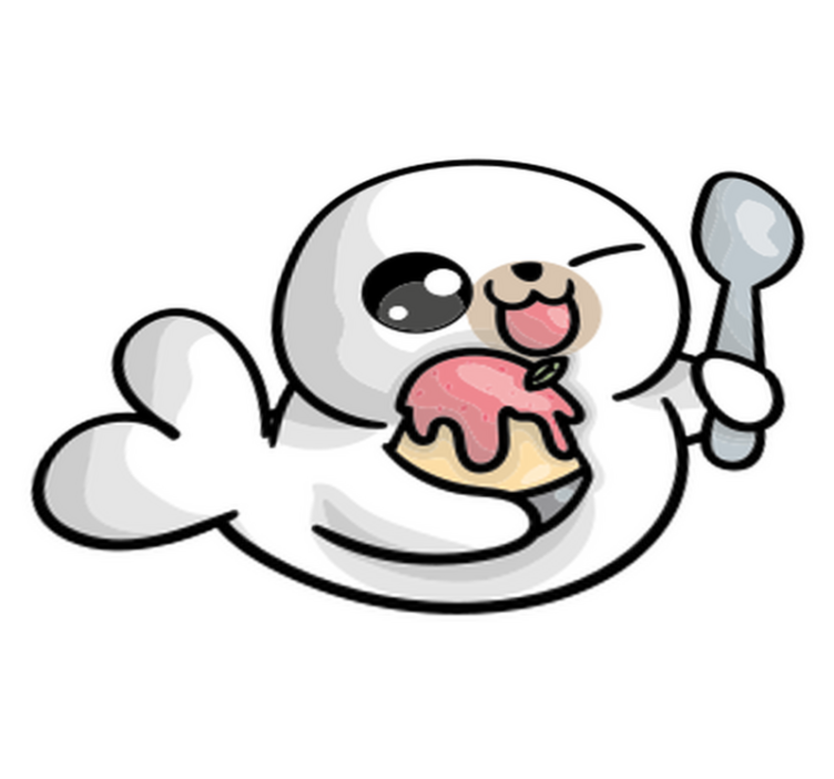 乙烯基地毯动物动漫小海豹 - TenStickers