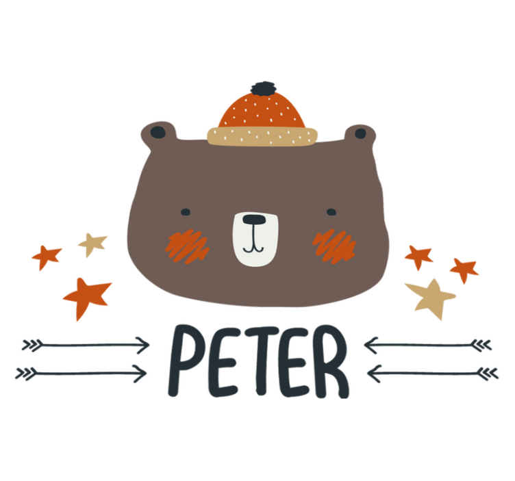 乙烯基地毯动物北欧可爱熊个性定制 - TenStickers