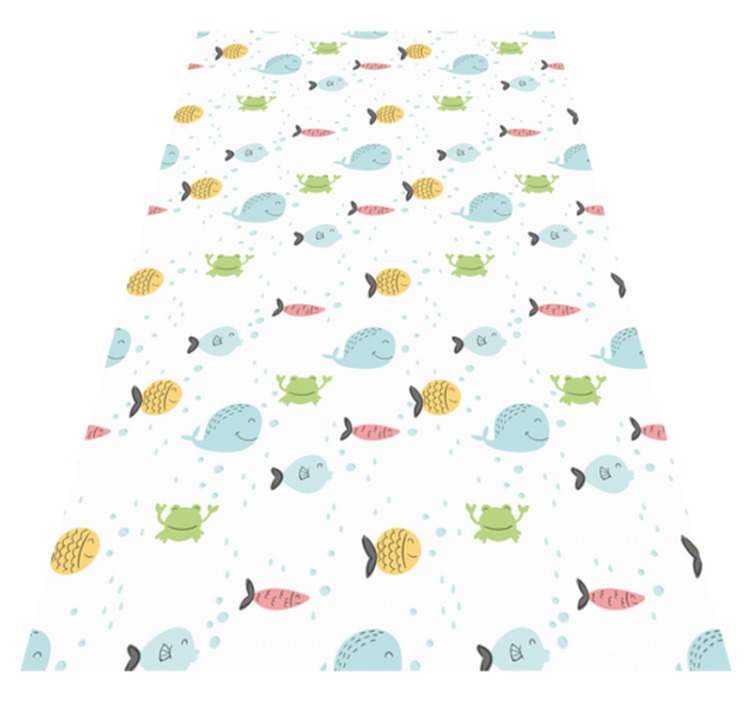 乙烯基地毯动物色彩斑斓的鱼在白色背景上 - TenStickers