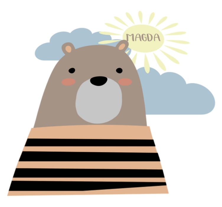 乙烯基地毯动物可定制棕色熊 - TenStickers