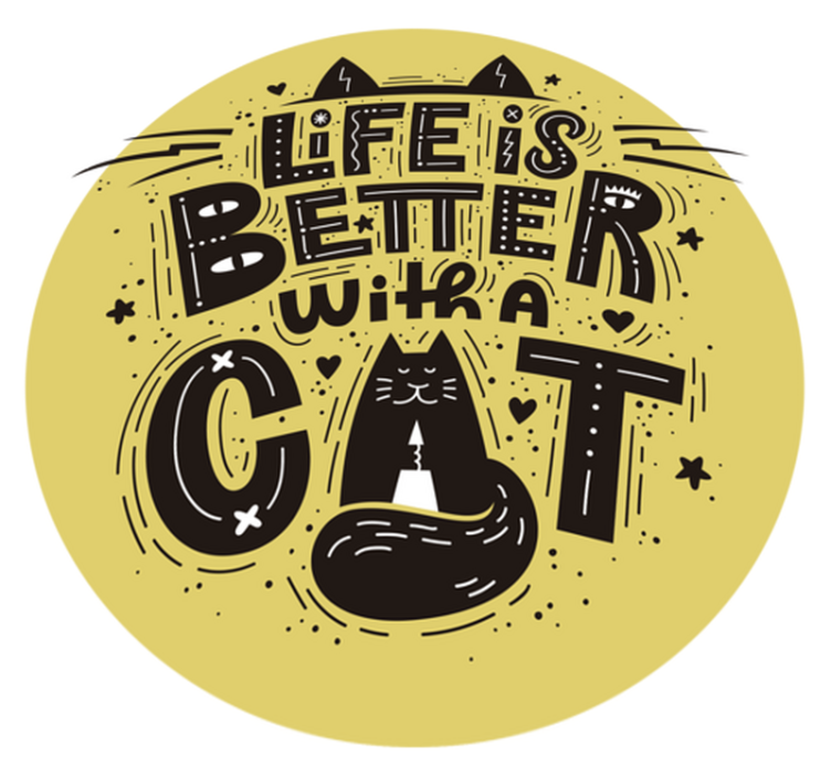 乙烯基地毯动物让生活因猫而更美好 - TenStickers