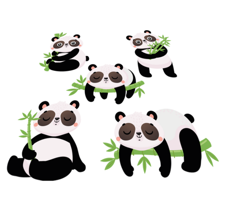 乙烯基地毯动物可爱熊猫插图 - TenStickers