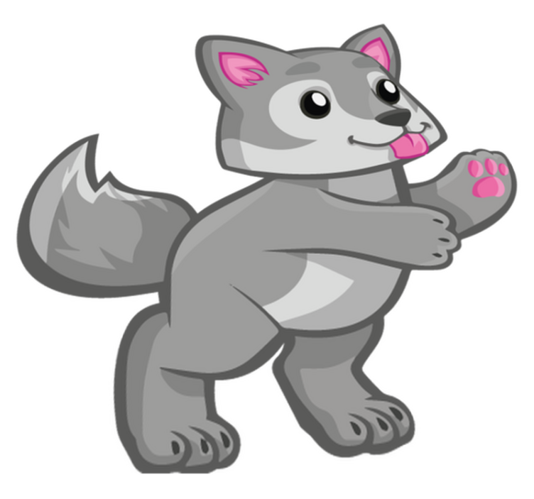 乙烯基地毯动物活泼小狗角色 - TenStickers