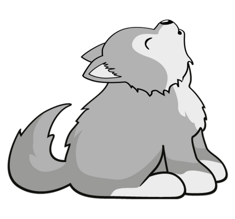 乙烯基地毯动物嚎叫的犬类插图 - TenStickers