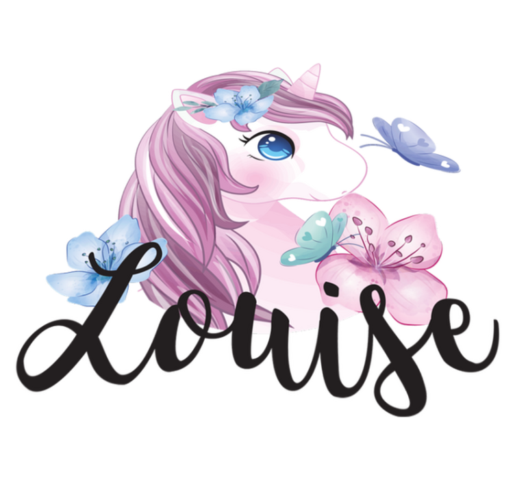 乙烯基地毯动物独角兽与蝴蝶 - TenStickers