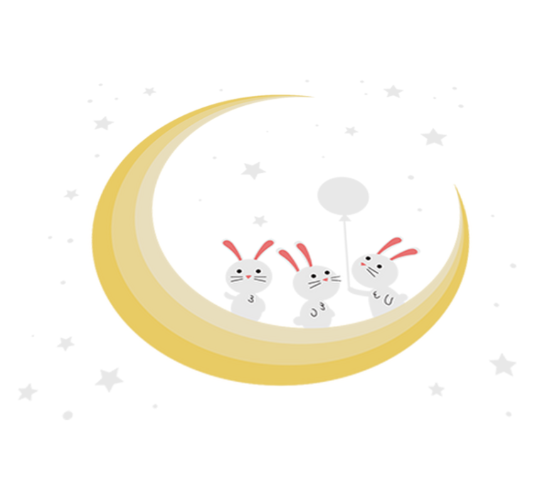 乙烯基地毯动物适合宝宝房间的兔子 - TenStickers