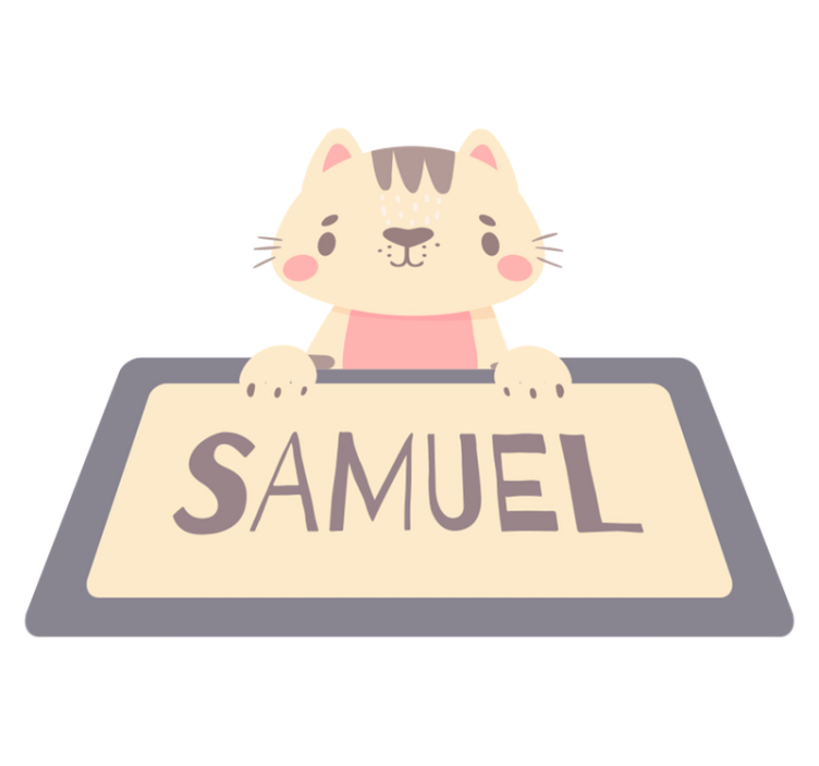 乙烯基地毯动物猫咪名字标签 - TenStickers