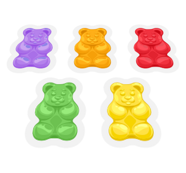 乙烯基地毯动物色彩斑斓的熊形状 - TenStickers