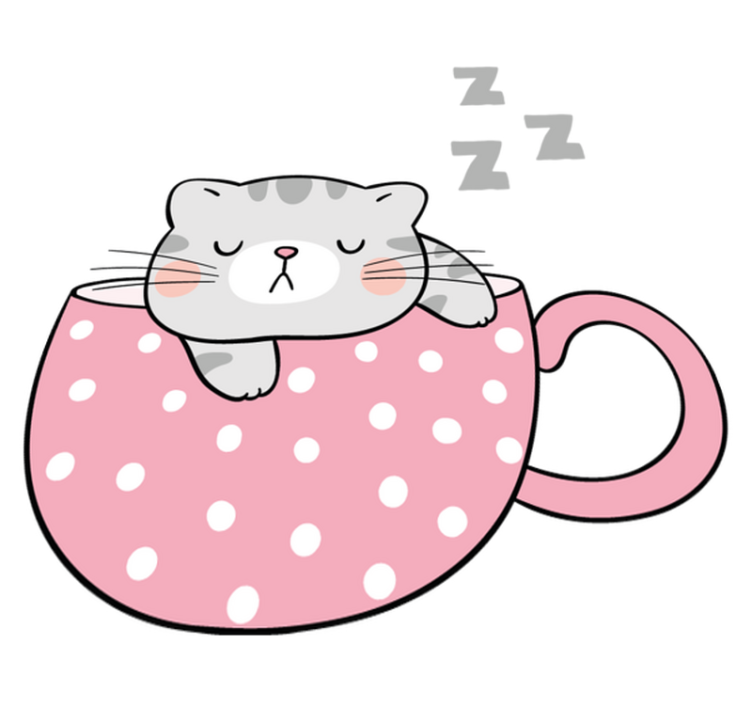 乙烯基地毯动物睡猫杯 - TenStickers