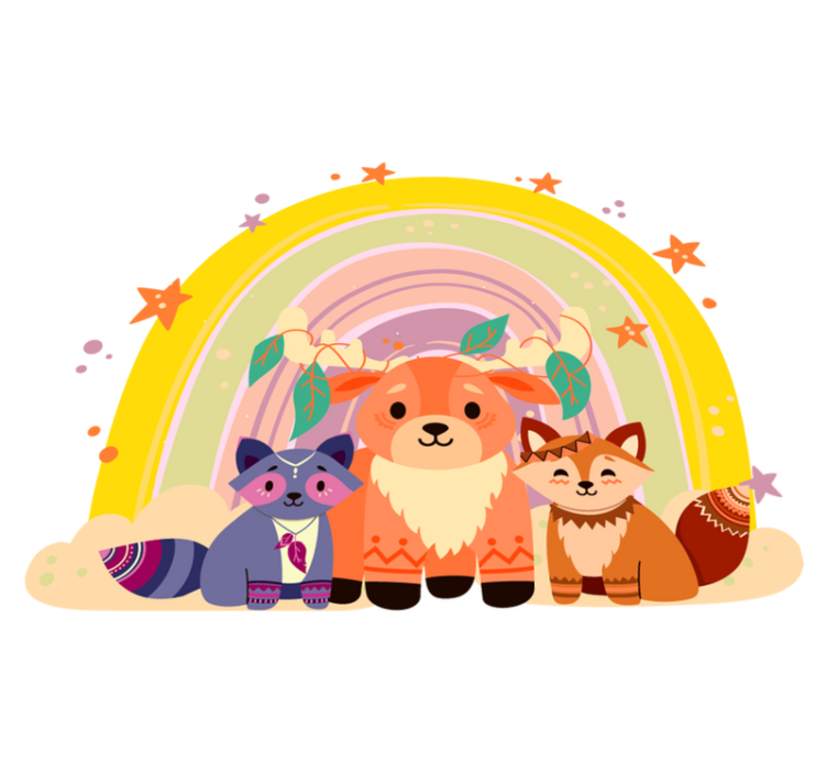 乙烯基地毯动物迷人的生物三重奏 - TenStickers