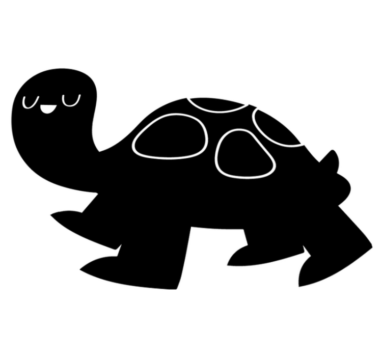 乙烯基地毯动物巨型黑龟 - TenStickers