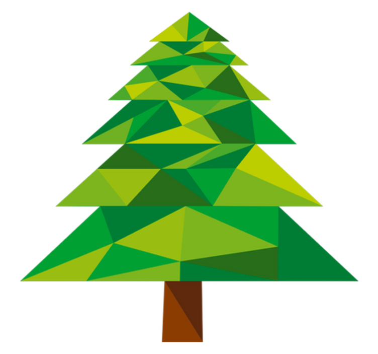 乙烯基地毯圣诞多边形松树 - TenStickers