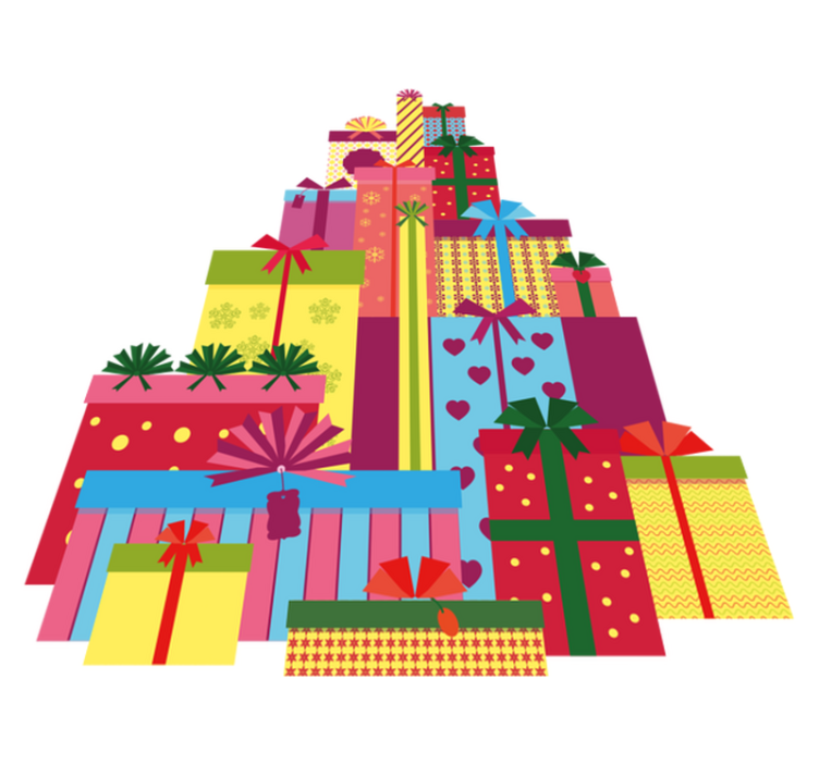 乙烯基地毯圣诞大堆礼品盒 - TenStickers