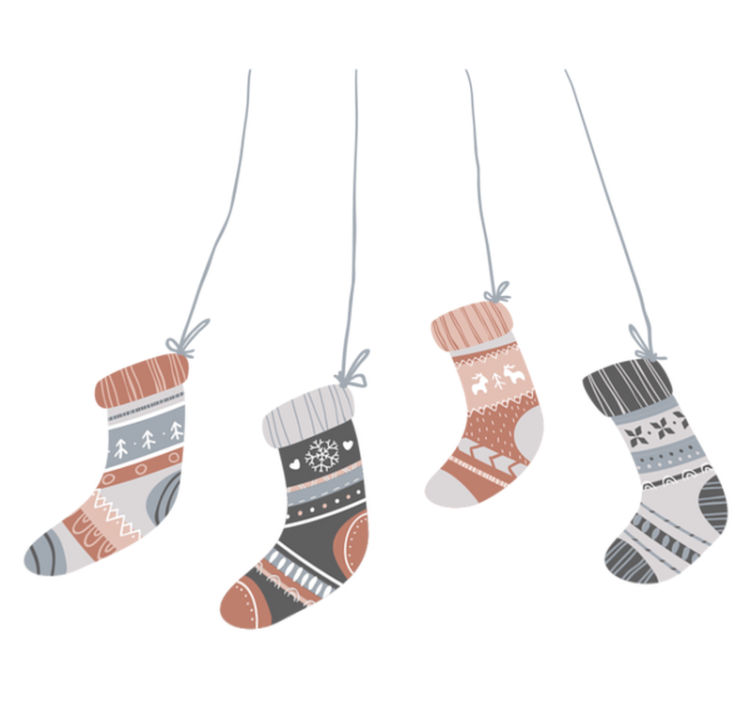 乙烯基地毯圣诞圣诞袜 - TenStickers