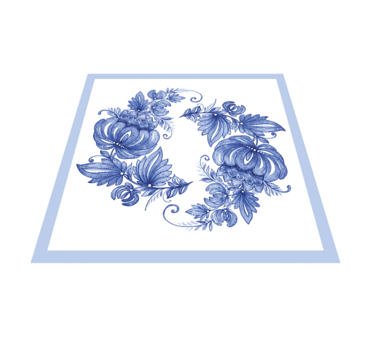 乙烯基花草地毯蓝色花卉设计 - TenStickers