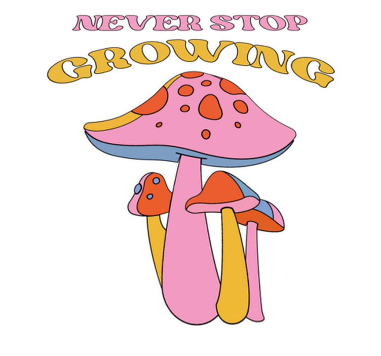 乙烯基花草地毯趣味蘑菇生长 - TenStickers