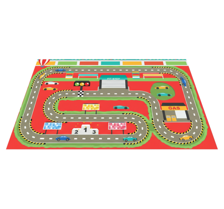 乙烯基地毯道路色彩缤纷的卡通赛道 - TenStickers