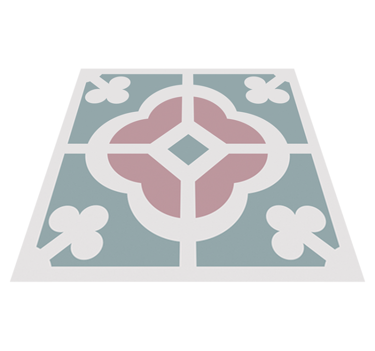 乙烯基厨房地毯 花卉水泥砖图案 - TenStickers