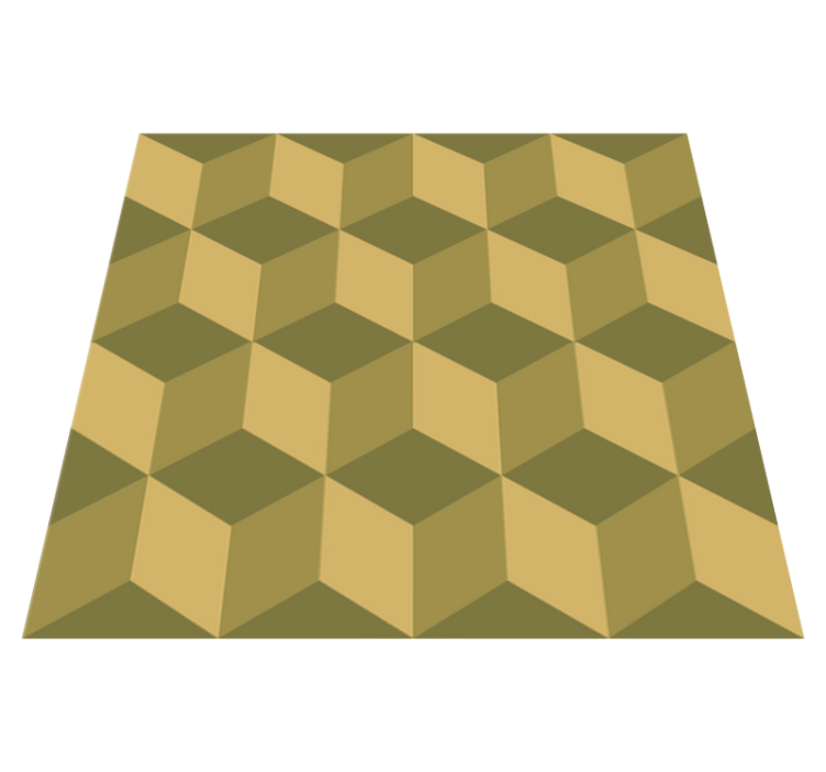 乙烯基地毯饭厅米色3d立方体 - TenStickers