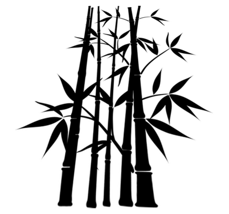 乙烯基地毯浴室竹子植物装饰胶粘剂 - TenStickers