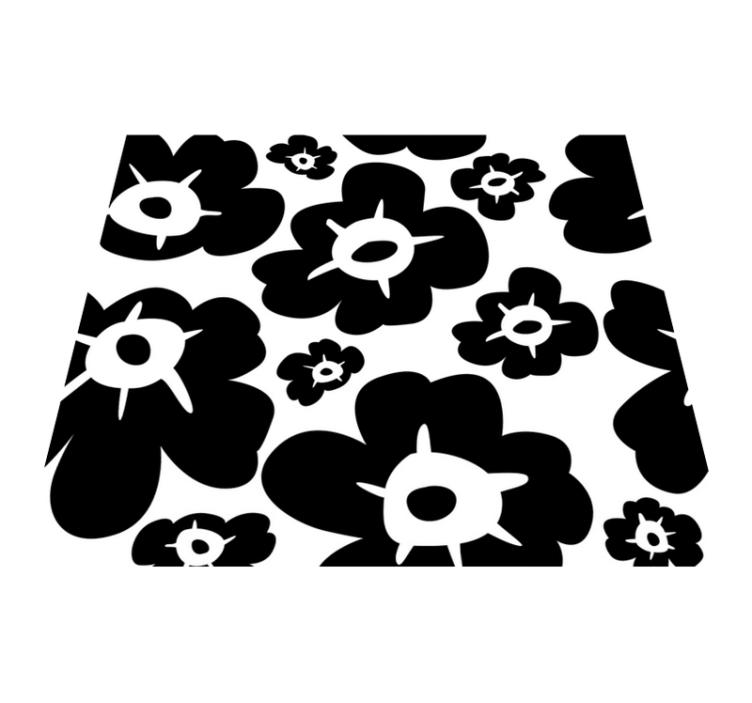 乙烯基花草地毯黑罂粟花设计 - TenStickers