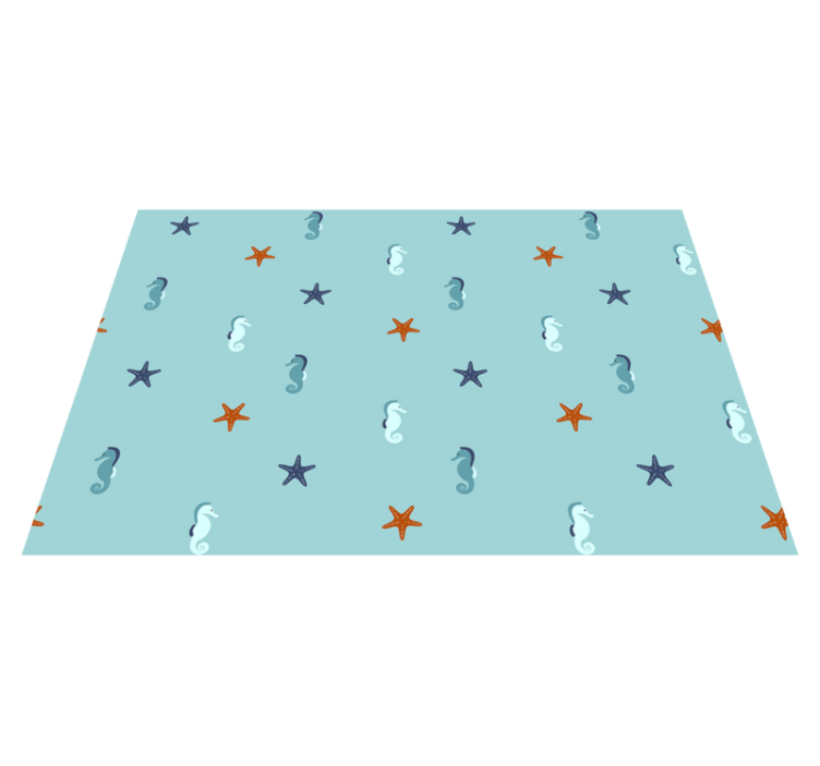 乙烯基花草地毯海马星星图案 - TenStickers