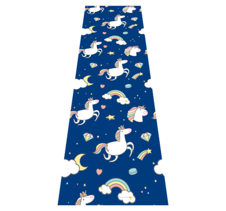 乙烯基地毯星星独角兽与彩虹图案 - TenStickers