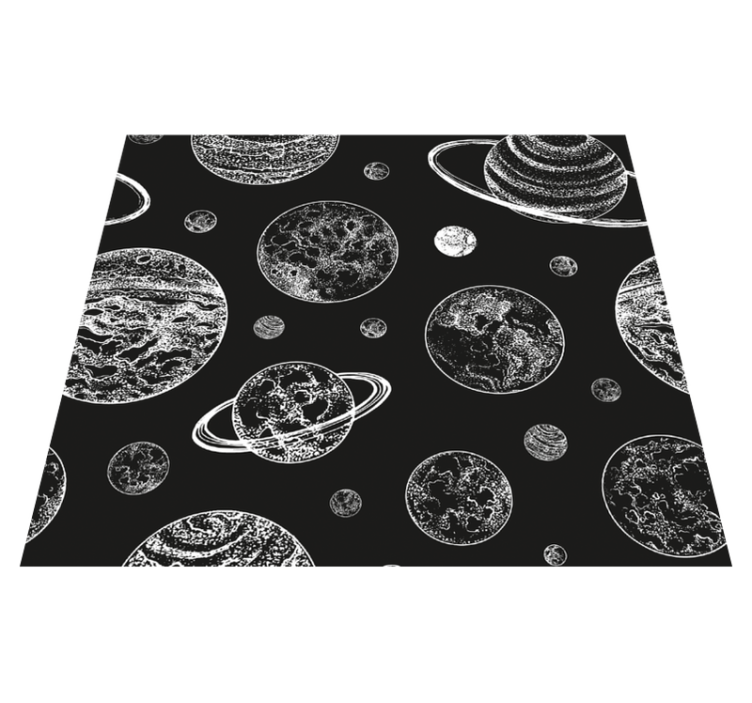 乙烯基地毯星星黑白空间 - TenStickers