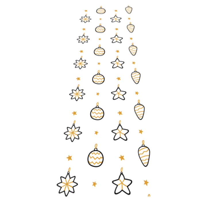 乙烯基地毯圣诞白色几何星星图案 - TenStickers