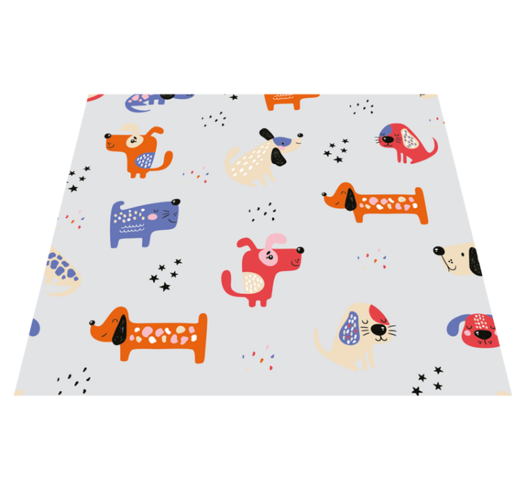 卧室乙烯基地毯插画狗狗设计 - TenStickers