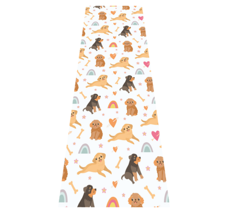 卧室乙烯基地毯可爱狗狗与彩虹图案 - TenStickers