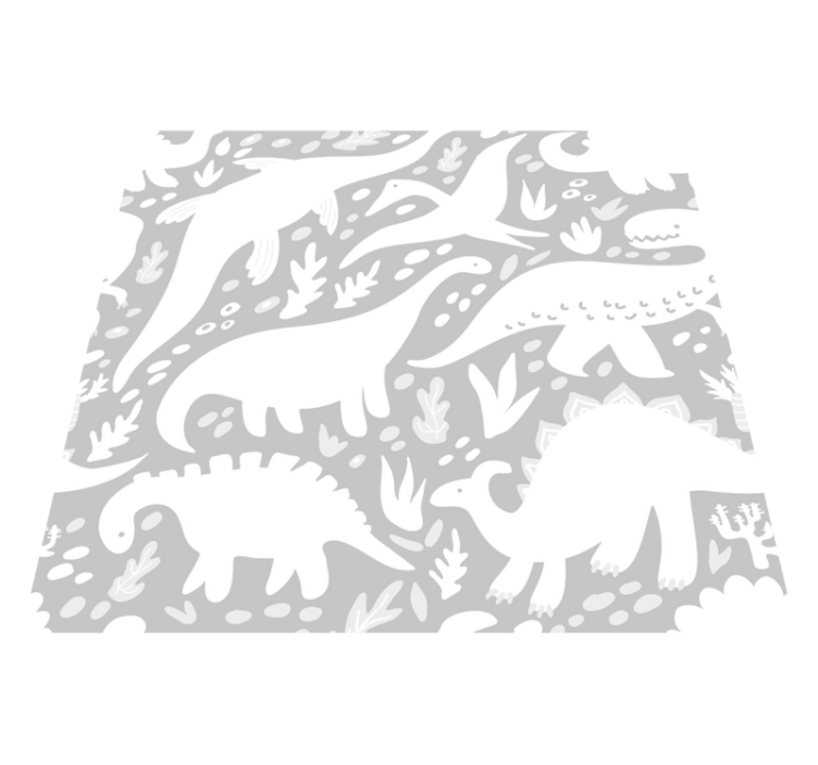 卧室乙烯基地毯恐龙白色图案 - TenStickers