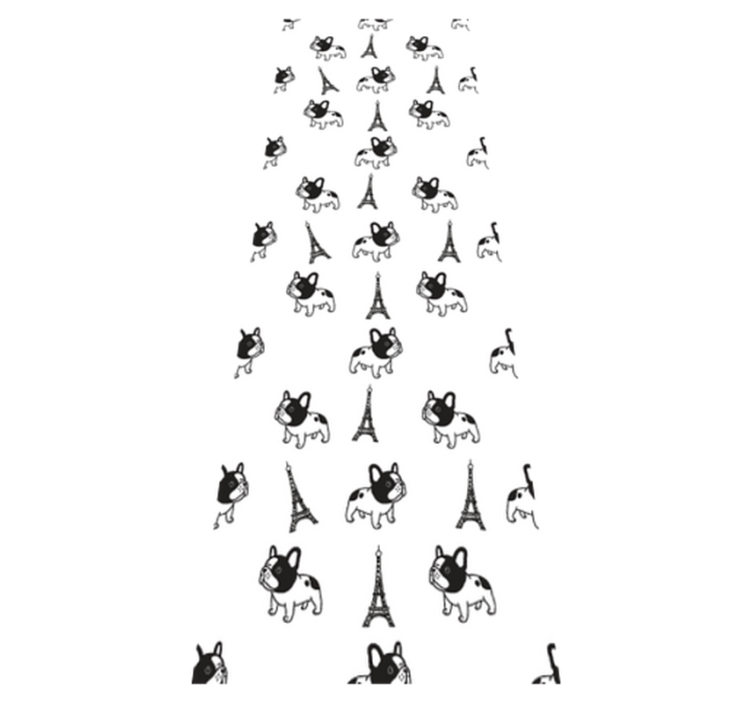 卧室乙烯基地毯法式斗牛犬在巴黎 - TenStickers