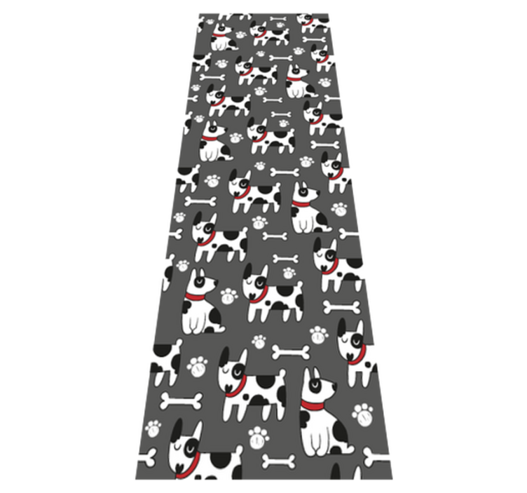 卧室乙烯基地毯，精彩的黑白犬 - TenStickers