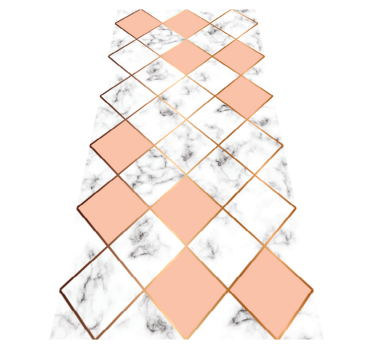 卧室乙烯基地毯几何大理石图案粉色 - TenStickers