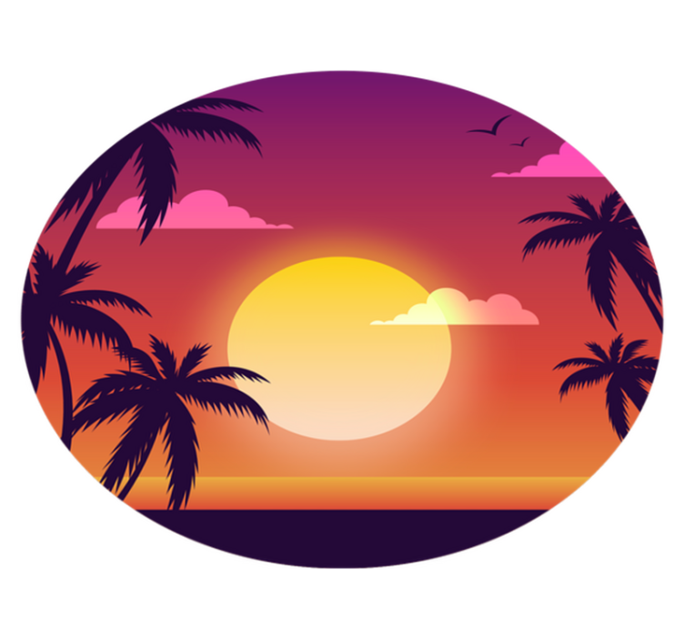 天然乙烯基地毯七十年代日落 - TenStickers