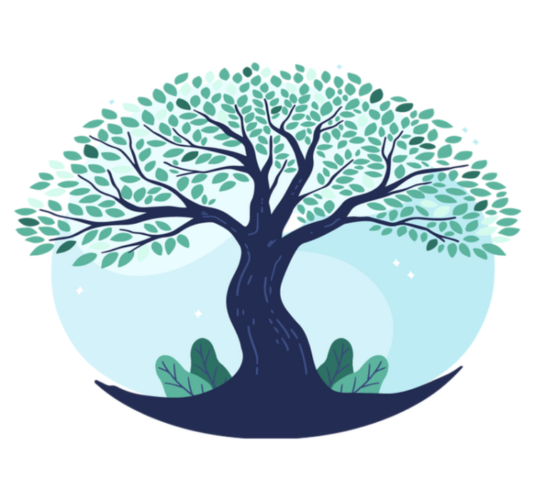 天然乙烯基地毯蓝色生命树设计 - TenStickers