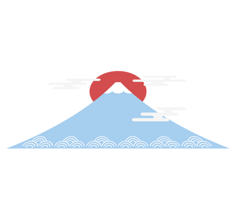 天然乙烯基地毯适合亚洲风格山景 - TenStickers