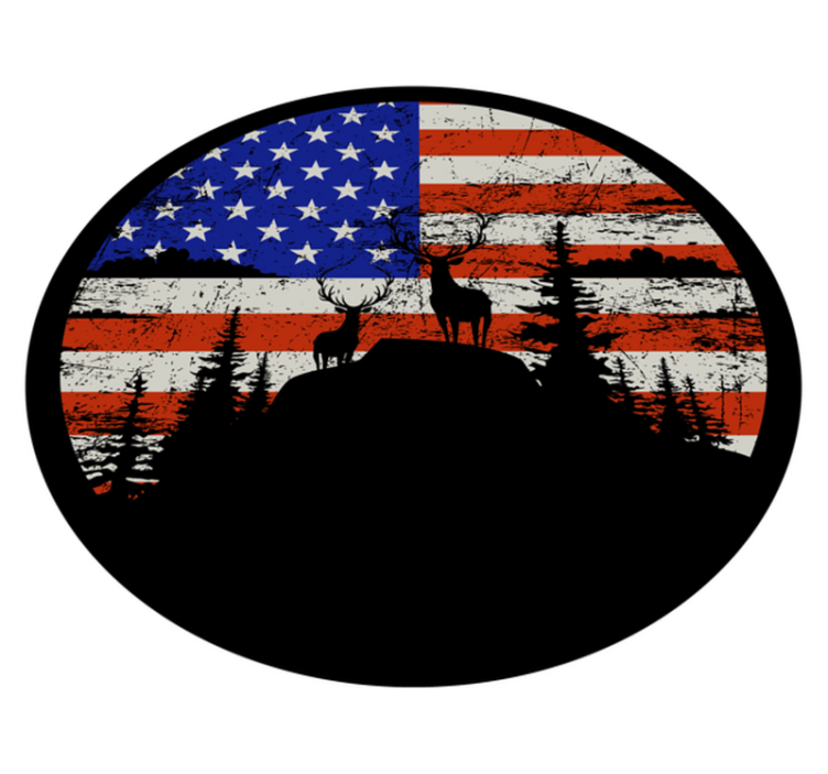 天然乙烯基地毯美国国旗山脉剪影 - TenStickers