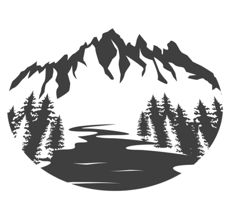 天然乙烯基地毯山景轮廓 - TenStickers