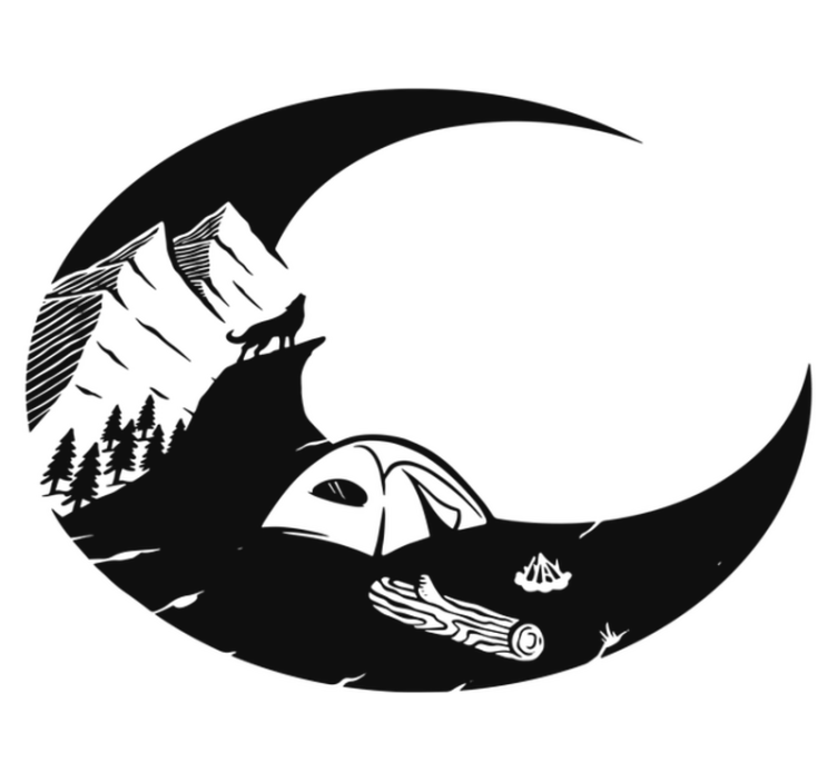 天然乙烯基地毯山地露营场景 - TenStickers
