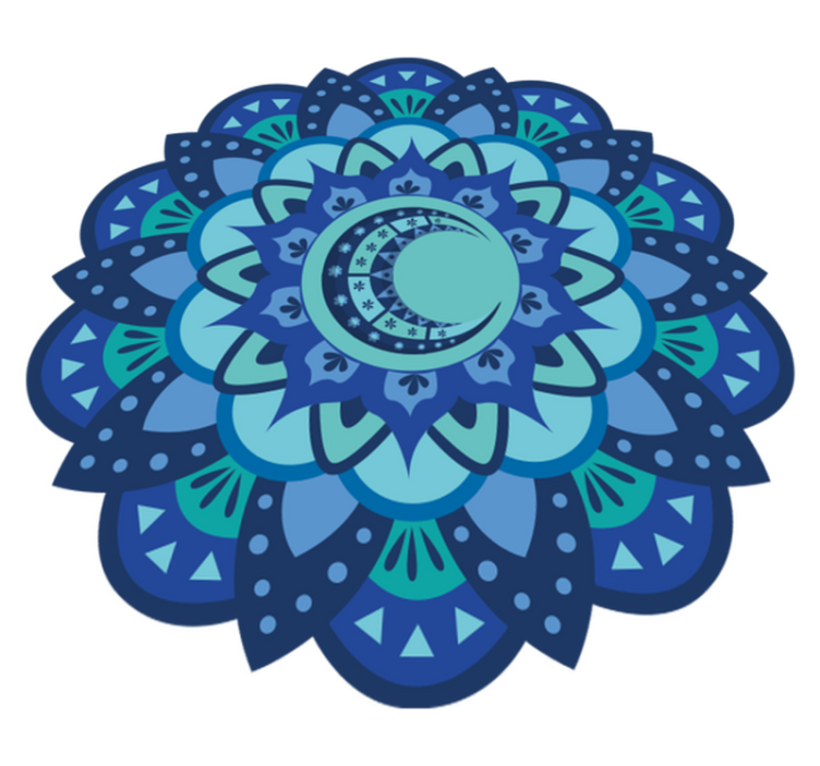 天然乙烯基地毯精致植物曼陀罗图案 - TenStickers